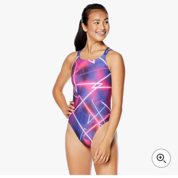 Slightly used Speedo printed double strap one piece excellent condition size 30 - Picture 1 of 4